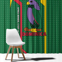Dominica Flag Window Curtain National Parrot and Stars Design with Motto Apres Bondie C’est La Ter - Wonder Print Shop