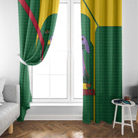 Dominica Flag Window Curtain National Parrot and Stars Design with Motto Apres Bondie C’est La Ter - Wonder Print Shop