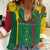 Dominica Flag Women Casual Shirt National Parrot and Stars Design with Motto Apres Bondie C’est La Ter - Wonder Print Shop