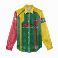 Dominica Flag Women Casual Shirt National Parrot and Stars Design with Motto Apres Bondie C’est La Ter - Wonder Print Shop