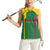 Dominica Flag Women Sleeveless Polo Shirt National Parrot and Stars Design with Motto Apres Bondie C’est La Ter - Wonder Print Shop