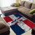 Dominican Republic Flag Area Rug Red White and Blue Pattern with National Emblem and Tribal Design - Wonder Print Shop
