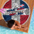 Dominican Republic Flag Beach Blanket Red White and Blue Pattern with National Emblem and Tribal Design - Wonder Print Shop