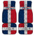 Dominican Republic Flag Car Mats Red White and Blue Pattern with National Emblem and Tribal Design - Wonder Print Shop