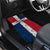 Dominican Republic Flag Car Mats Red White and Blue Pattern with National Emblem and Tribal Design - Wonder Print Shop