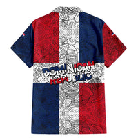 Dominican Republic Flag Family Matching Mermaid Dress and Hawaiian Shirt Red White and Blue Pattern with National Emblem and Tribal Design - Wonder Print Shop