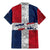 Dominican Republic Flag Family Matching Mermaid Dress and Hawaiian Shirt Red White and Blue Pattern with National Emblem and Tribal Design - Wonder Print Shop