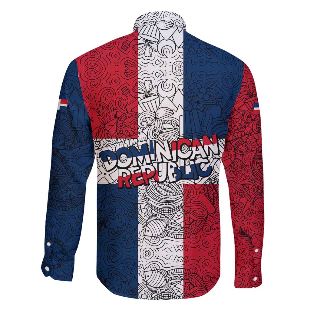 Dominican Republic Flag Family Matching Mermaid Dress and Hawaiian Shirt Red White and Blue Pattern with National Emblem and Tribal Design - Wonder Print Shop