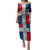 Dominican Republic Flag Family Matching Puletasi and Hawaiian Shirt Red White and Blue Pattern with National Emblem and Tribal Design - Wonder Print Shop