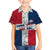 Dominican Republic Flag Family Matching Short Sleeve Bodycon Dress and Hawaiian Shirt Red White and Blue Pattern with National Emblem and Tribal Design - Wonder Print Shop