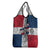 Dominican Republic Flag Grocery Bag Red White and Blue Pattern with National Emblem and Tribal Design - Wonder Print Shop