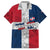 Dominican Republic Flag Hawaiian Shirt Red White and Blue Pattern with National Emblem and Tribal Design - Wonder Print Shop