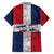 Dominican Republic Flag Hawaiian Shirt Red White and Blue Pattern with National Emblem and Tribal Design - Wonder Print Shop