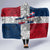 Dominican Republic Flag Hooded Blanket Red White and Blue Pattern with National Emblem and Tribal Design - Wonder Print Shop