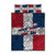 Dominican Republic Flag Quilt Bed Set Red White and Blue Pattern with National Emblem and Tribal Design - Wonder Print Shop
