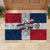Dominican Republic Flag Rubber Doormat Red White and Blue Pattern with National Emblem and Tribal Design - Wonder Print Shop