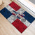 Dominican Republic Flag Rubber Doormat Red White and Blue Pattern with National Emblem and Tribal Design - Wonder Print Shop