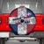 Dominican Republic Flag Spare Tire Cover Red White and Blue Pattern with National Emblem and Tribal Design - Wonder Print Shop
