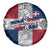 Dominican Republic Flag Spare Tire Cover Red White and Blue Pattern with National Emblem and Tribal Design - Wonder Print Shop