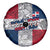 Dominican Republic Flag Spare Tire Cover Red White and Blue Pattern with National Emblem and Tribal Design - Wonder Print Shop