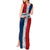 Dominican Republic Flag Tank Maxi Dress Red White and Blue Pattern with National Emblem and Tribal Design - Wonder Print Shop