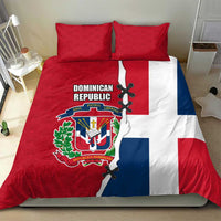Dominican Republic Flag Half Zip Design Bedding Set with Coat of Arms and Taino Symbol - Wonder Print Shop
