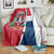 Dominican Republic Flag Half Zip Design Blanket with Coat of Arms and Taino Symbol - Wonder Print Shop