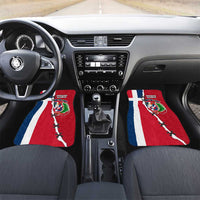 Dominican Republic Flag Half Zip Design Car Mats with Coat of Arms and Taino Symbol - Wonder Print Shop