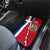 Dominican Republic Flag Half Zip Design Car Mats with Coat of Arms and Taino Symbol - Wonder Print Shop