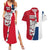 Dominican Republic Flag Half Zip Design Couples Matching Summer Maxi Dress and Hawaiian Shirt with Coat of Arms and Taino Symbol - Wonder Print Shop