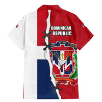 Dominican Republic Flag Half Zip Design Family Matching Mermaid Dress and Hawaiian Shirt with Coat of Arms and Taino Symbol - Wonder Print Shop