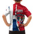 Dominican Republic Flag Half Zip Design Family Matching Off The Shoulder Long Sleeve Dress and Hawaiian Shirt with Coat of Arms and Taino Symbol - Wonder Print Shop