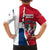 Dominican Republic Flag Half Zip Design Family Matching Off Shoulder Short Dress and Hawaiian Shirt with Coat of Arms and Taino Symbol - Wonder Print Shop