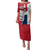 Dominican Republic Flag Half Zip Design Family Matching Puletasi and Hawaiian Shirt with Coat of Arms and Taino Symbol - Wonder Print Shop