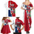Dominican Republic Flag Half Zip Design Family Matching Summer Maxi Dress and Hawaiian Shirt with Coat of Arms and Taino Symbol - Wonder Print Shop