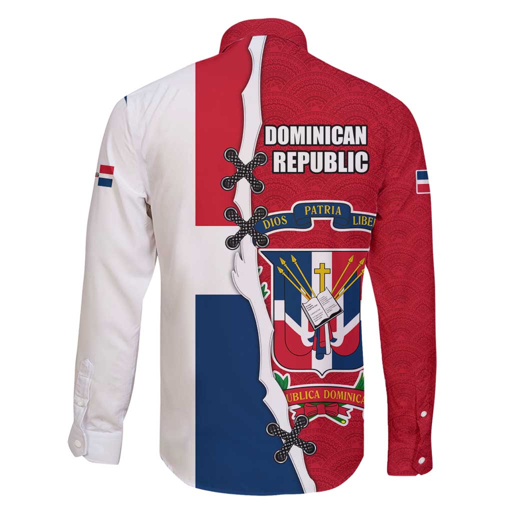 Dominican Republic Flag Half Zip Design Family Matching Tank Maxi Dress and Hawaiian Shirt with Coat of Arms and Taino Symbol - Wonder Print Shop