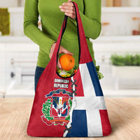 Dominican Republic Flag Half Zip Design Grocery Bag with Coat of Arms and Taino Symbol - Wonder Print Shop