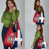 Dominican Republic Flag Half Zip Design Grocery Bag with Coat of Arms and Taino Symbol - Wonder Print Shop