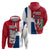 Dominican Republic Flag Half Zip Design Hoodie with Coat of Arms and Taino Symbol - Wonder Print Shop