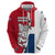 Dominican Republic Flag Half Zip Design Hoodie with Coat of Arms and Taino Symbol - Wonder Print Shop