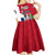 Dominican Republic Flag Half Zip Design Kid Short Sleeve Dress with Coat of Arms and Taino Symbol - Wonder Print Shop