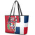 Dominican Republic Flag Half Zip Design Leather Tote Bag with Coat of Arms and Taino Symbol - Wonder Print Shop