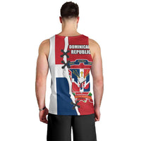Dominican Republic Flag Half Zip Design Men Tank Top with Coat of Arms and Taino Symbol - Wonder Print Shop