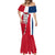 Dominican Republic Flag Half Zip Design Mermaid Dress with Coat of Arms and Taino Symbol - Wonder Print Shop