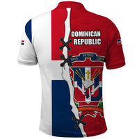 Dominican Republic Flag Half Zip Design Polo Shirt with Coat of Arms and Taino Symbol - Wonder Print Shop