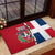 Dominican Republic Flag Half Zip Design Rubber Doormat with Coat of Arms and Taino Symbol - Wonder Print Shop
