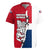 Dominican Republic Flag Half Zip Design Rugby Jersey with Coat of Arms and Taino Symbol - Wonder Print Shop