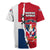 Dominican Republic Flag Half Zip Design Rugby Jersey with Coat of Arms and Taino Symbol - Wonder Print Shop