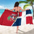 Dominican Republic Flag Half Zip Design Sarong with Coat of Arms and Taino Symbol - Wonder Print Shop