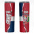 Dominican Republic Flag Half Zip Design Skinny Tumbler with Coat of Arms and Taino Symbol - Wonder Print Shop